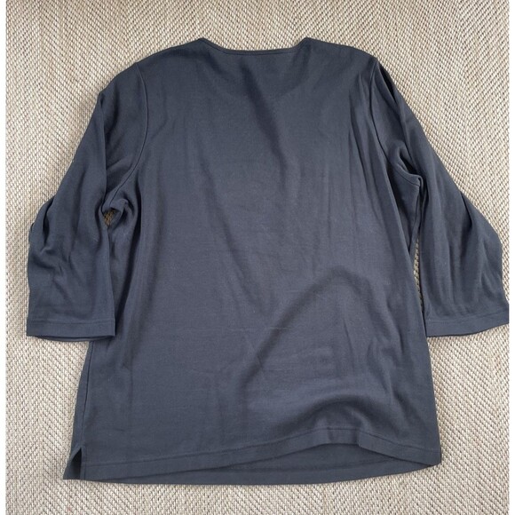 Quacker Factory Rhinestone Pullover Top Flamingo Bird Design Size Large Black - Picture 4 of 4